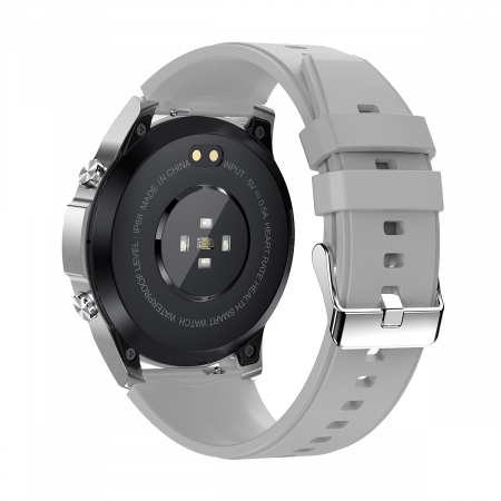 Smartwatch iSEN Watch DM50, Silver cu bratara silver silicon, Monitorizare functii vitale, AMOLED 1.43", Bt v5.0, NFC, IP68, 400 mAh [3]