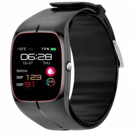 Smartwatch iSEN Watch P20 Negru, 1.3" HD, Tensiometru cu manseta gonflabila, Monitorizare familie, Ritm cardiac, Temperatura, Oxigen, 220mAh [3]