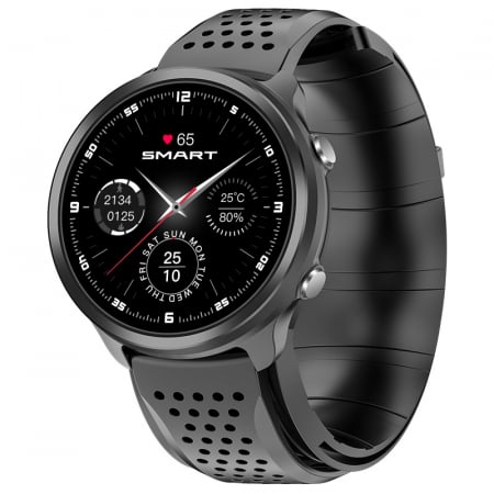 Bratari si Ceasuri Sport - Smartwatch iSEN Watch P30 Negru cu bratara neagra din TPU, 1.3", Tensiometru cu manseta gonflabila, Temperatura, Oxigen
