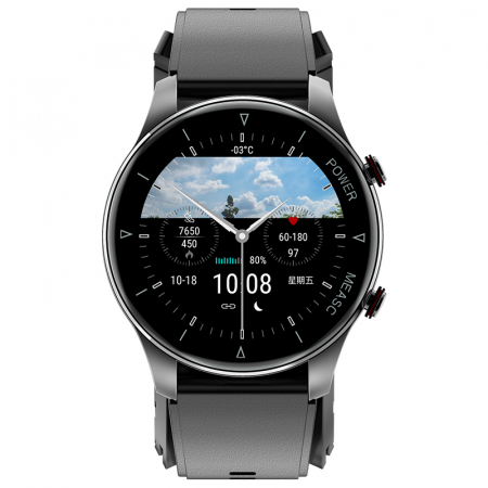Smartwatch iSEN Watch P50 Negru cu bratara neagra din TPU, IPS 1.3", Tensiometru cu manseta gonflabila, Temperatura, Oxigen [1]