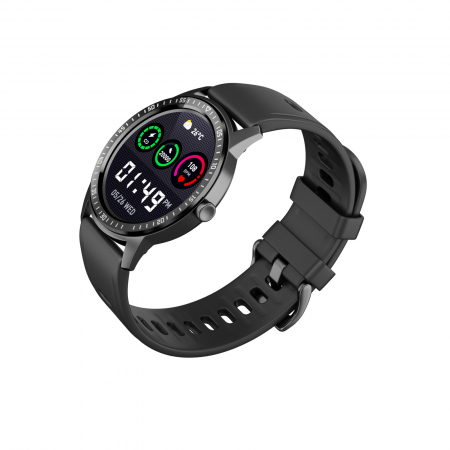 Smartwatch iSEN Watch Q669, Negru cu bratara neagra silicon, Monitorizare functii vitale, IPS 1.28", Bt v5.0, IP67, 180 mAh [1]