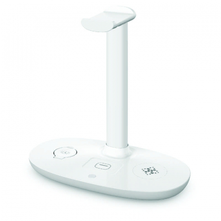 Suport casti / Incarcator wireless iSEN 4 in 1 Alb, Incarcator casti 3W max, Incarcator ceas 2W max, Incarcator telefon 15W max [4]