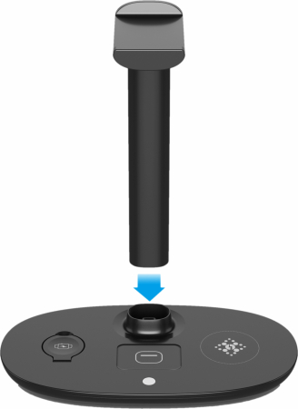 Suport casti / Incarcator wireless iSEN 4 in 1 Negru, Incarcator casti 3W max, Incarcator ceas 2W max, Incarcator telefon 15W max [6]
