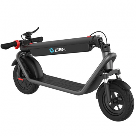 Trotineta electrica pliabila iSEN X11 Gri, 10 inch, suspensie fata, 500W, autonomie max. 50km, viteza max. 35km/h, baterie detasabila [3]