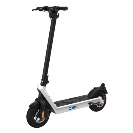 Trotinete - Trotineta electrica pliabila iSEN X9 Plus 10" Alb, motor 850W, autonomie maxima 65km, viteza pana la 40km/h, baterie detasabila 36V 15.6Ah