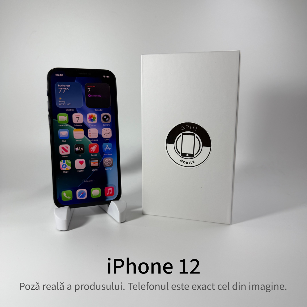 iPhone 12 128GB Black Grad A- • Second Hand • GARANȚIE 2 ANI [3]