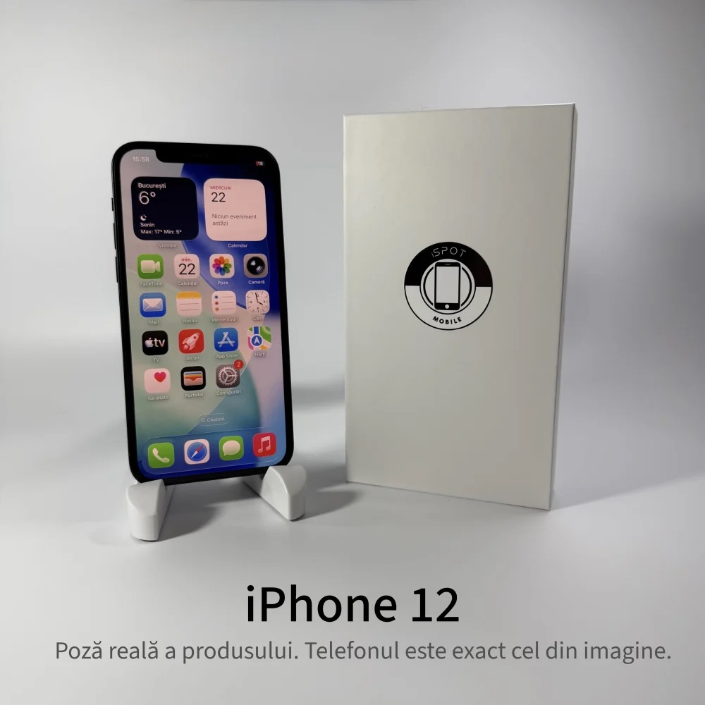 iPhone 12 128GB Black Grad A – Second Hand – GARANȚIE 2 ANI [2]