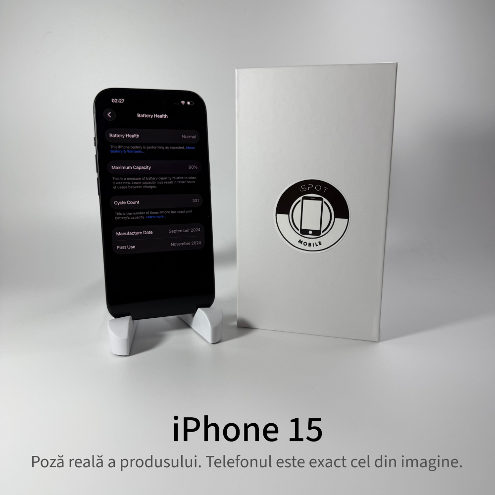 iPhone 15 128GB Black Grad A • Second Hand • GARANȚIE 2 ANI [5]