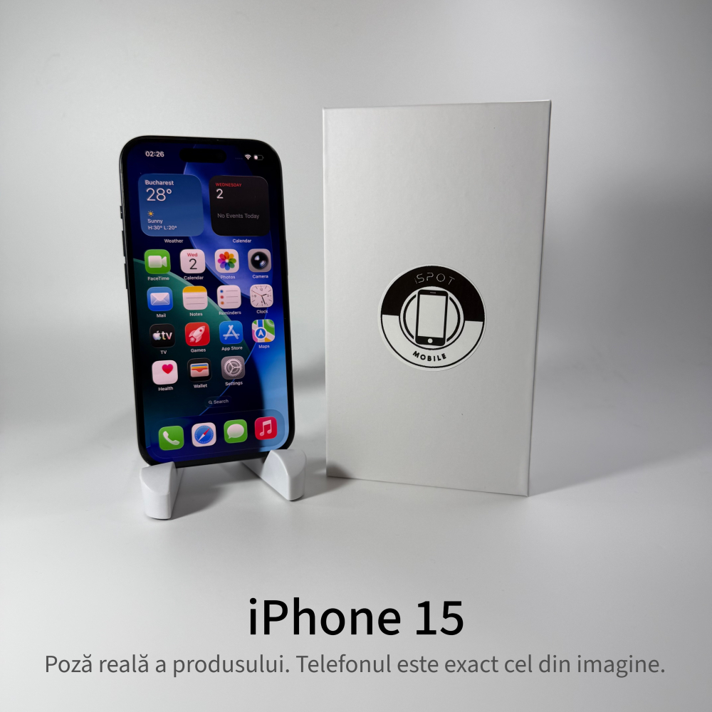 iPhone 15 128GB Black Grad A • Second Hand • GARANȚIE 2 ANI [2]