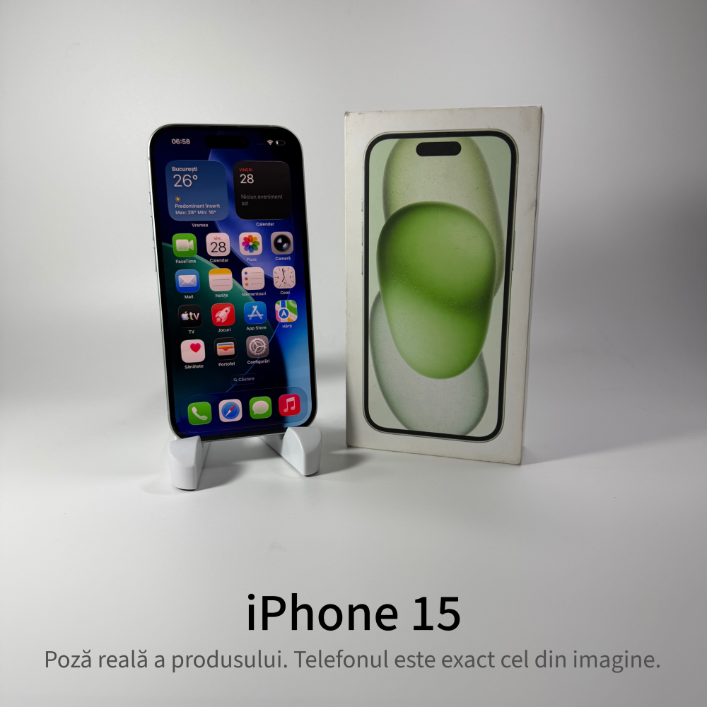 iPhone 15 128GB Green Grad A • Second Hand • GARANȚIE 2 ANI [2]
