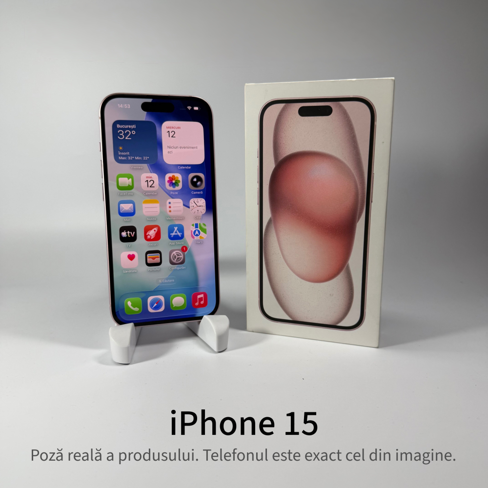 iPhone 15 128GB Pink Grad A • Second Hand • GARANȚIE 2 ANI [2]