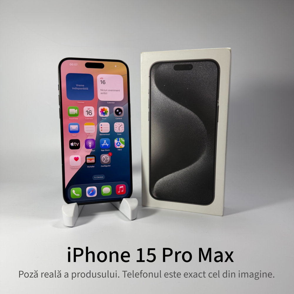 iPhone 15 Pro Max 256GB Black Grad A • Second Hand • GARANȚIE 2 ANI [2]