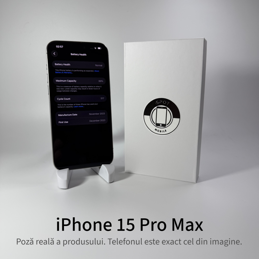 iPhone 15 Pro Max 256GB Natural Grad A • Second Hand • GARANȚIE 2 ANI [5]