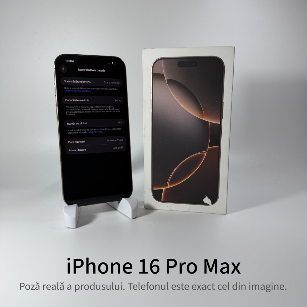 iPhone 16 Pro Max 256GB Desert Grad A • Second Hand • GARANȚIE 2 ANI [5]