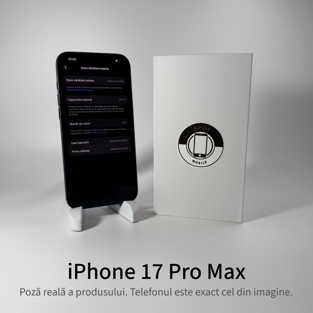 iPhone 17 Pro Max 256GB 12GB RAM Blue Grad A- • Second Hand • GARANȚIE 2 ANI [5]