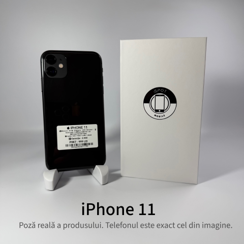 iPhone - iPhone 11 64 GB Black Grad A – Second Hand - GARANȚIE 2 ANI