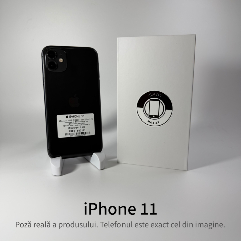 Telefoane - iPhone 11 64GB Black Grad A- • Second Hand • GARANȚIE 2 ANI