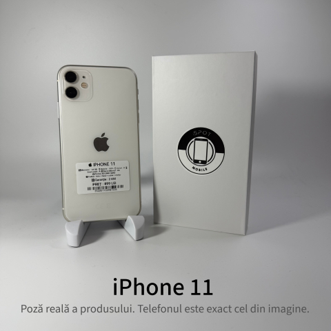 iPhone - iPhone 11 64GB White Grad A • Second Hand • GARANȚIE 2 ANI