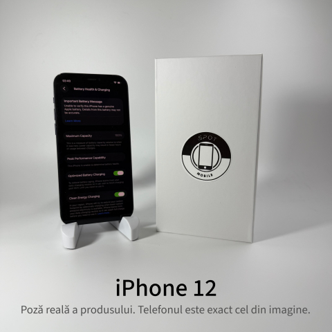 iPhone 12 128GB Black Grad A- • Second Hand • GARANȚIE 2 ANI [3]