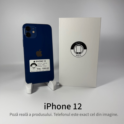 iPhone - iPhone 12 128GB Blue Grad A – Second Hand - GARANȚIE 2 ANI