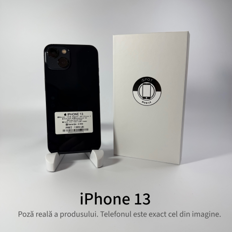 Telefoane - iPhone 13 128GB Black Grad B – Second Hand - GARANȚIE 2 ANI