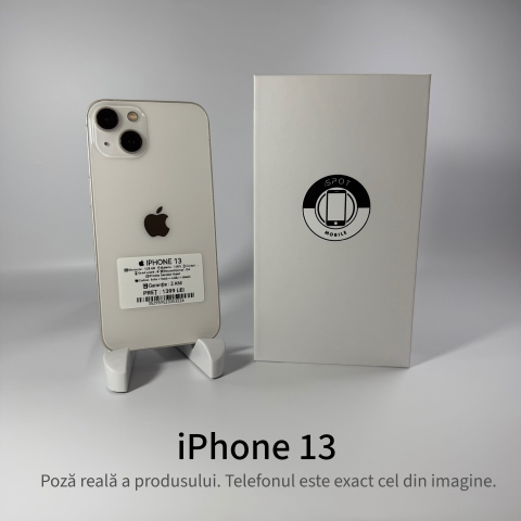 iPhone - iPhone 13 128GB Starlight Grad A/B – Second Hand - GARANȚIE 2 ANI
