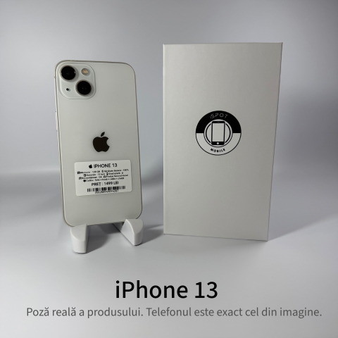 iPhone - iPhone 13 128GB Starlight Grad A – Second Hand - GARANȚIE 2 ANI