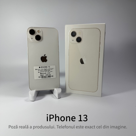 iPhone - iPhone 13 128GB Starlight Grad A • Second Hand • GARANȚIE 2 ANI