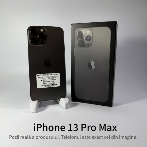 iPhone - iPhone 13 Pro Max 128GB Graphite Grad A- • Second Hand • GARANȚIE 2 ANI