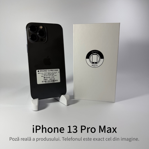 Telefoane - iPhone 13 Pro Max 128GB Graphite (Negru) Grad A- – Second Hand – GARANȚIE 2 ANI
