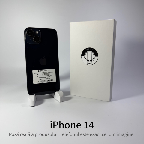 Telefoane - iPhone 14 128 GB Black Grad B – Second Hand - GARANȚIE 2 ANI