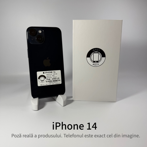 iPhone - iPhone 14 128GB Black Grad A – Second Hand - GARANȚIE 2 ANI