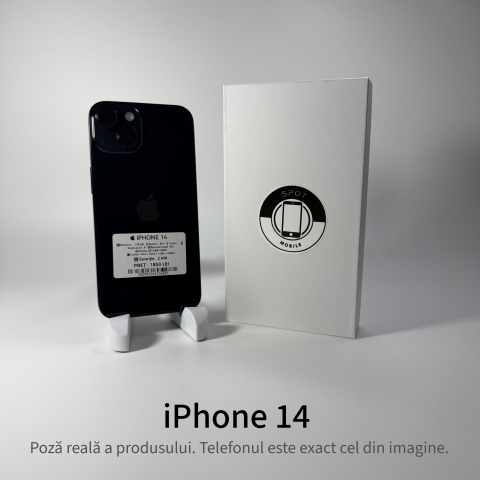 iPhone 14 - iPhone 14 128GB Midnight Grad A- • Second Hand • GARANȚIE 2 ANI