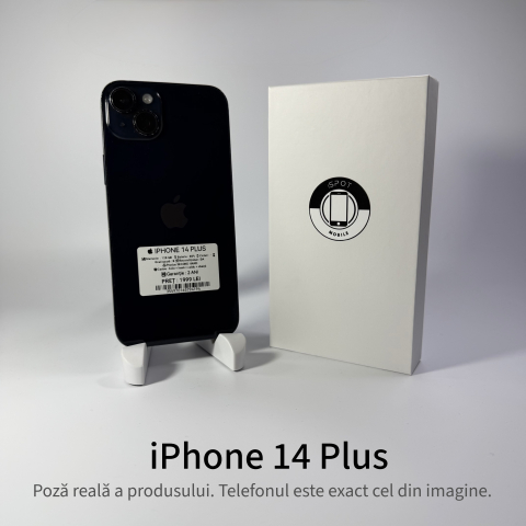 Telefoane - iPhone 14 Plus 128 GB Black Grad B – Second Hand - GARANȚIE 2 ANI