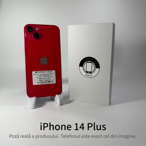 iPhone - iPhone 14 Plus 128GB RED Grad A • Second Hand • GARANȚIE 2 ANI