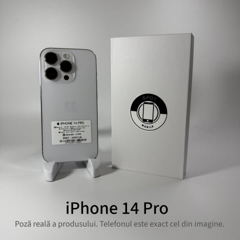 iPhone - iPhone 14 Pro 128GB Silver Grad A • Second Hand • GARANȚIE 2 ANI