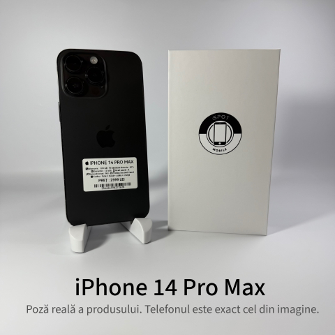 iPhone - iPhone 14 Pro Max 128GB Black Grad A – Second Hand - GARANȚIE 2 ANI