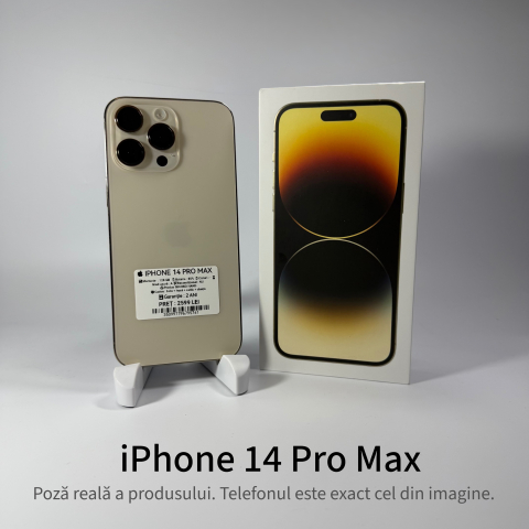 iPhone - iPhone 14 Pro Max 128GB Gold Grad A • Second Hand • GARANȚIE 2 ANI
