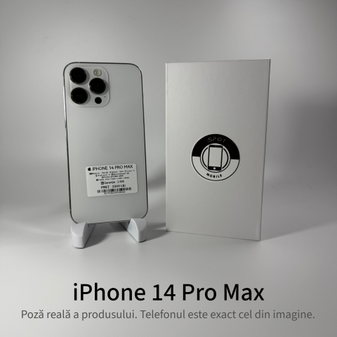 iPhone 14 Pro Max - iPhone 14 Pro Max 256GB Silver Grad A- • Second Hand • GARANȚIE 2 ANI