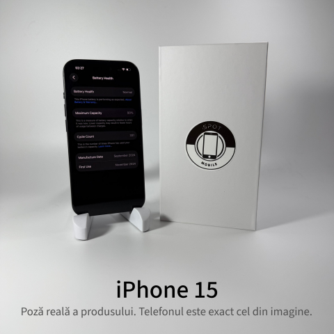 iPhone 15 128GB Black Grad A • Second Hand • GARANȚIE 2 ANI [4]