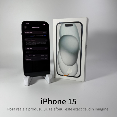 iPhone 15 128GB Black Grad A • Second Hand • GARANȚIE 2 ANI [4]