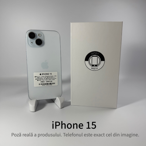 iPhone - iPhone 15 128GB Blue Grad A – Second Hand - GARANȚIE 2 ANI