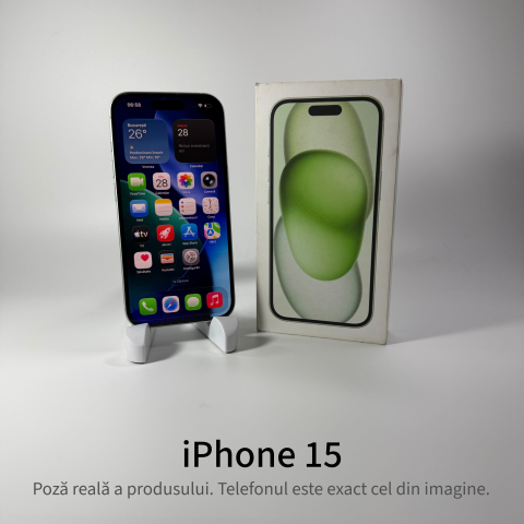 iPhone 15 128GB Green Grad A • Second Hand • GARANȚIE 2 ANI [1]