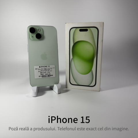iPhone - iPhone 15 128GB Green Grad A • Second Hand • GARANȚIE 2 ANI