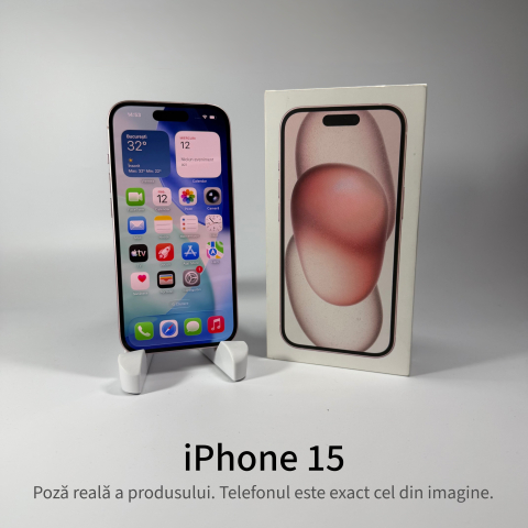 iPhone 15 128GB Pink Grad A • Second Hand • GARANȚIE 2 ANI [1]