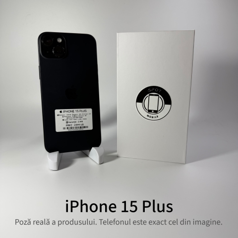 Telefoane - iPhone 15 Plus 128GB Black Grad A • Second Hand • GARANȚIE 2 ANI