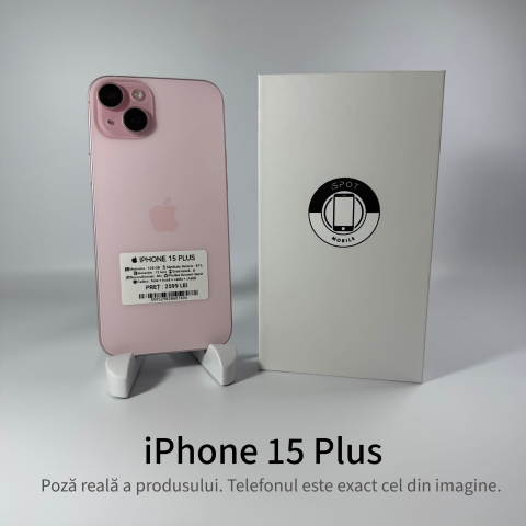 iPhone - iPhone 15 Plus 128GB Pink Grad A – Second Hand - GARANȚIE 2 ANI