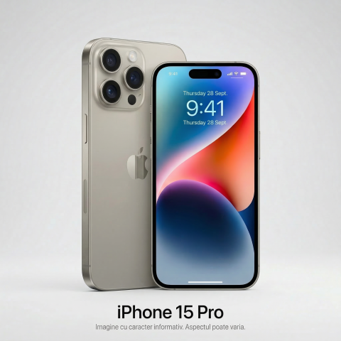 Telefoane - iPhone 15 Pro 128GB Natural Titanium Grad A – Second Hand