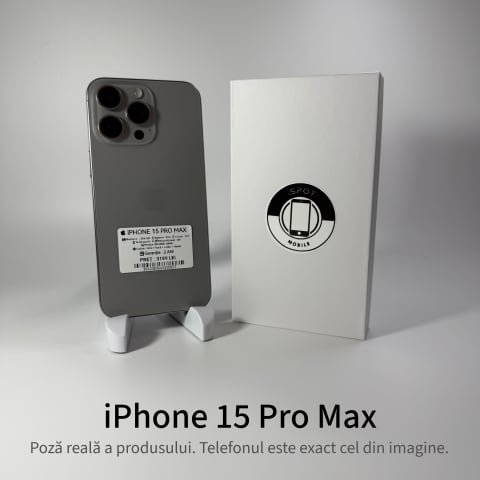 iPhone - iPhone 15 Pro Max 256GB Natural Grad A • Second Hand • GARANȚIE 2 ANI