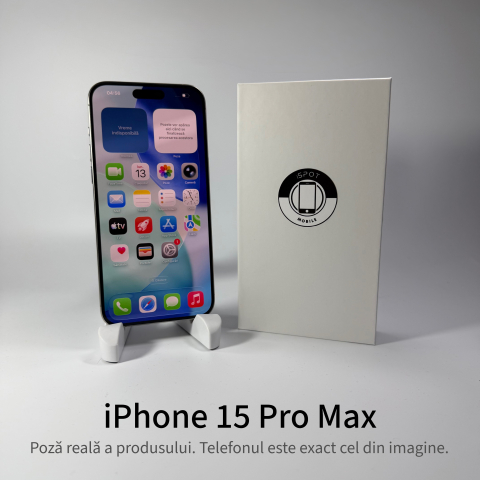 iPhone 15 Pro Max 256GB Natural Titanium Grad A • Second Hand • GARANȚIE 2 ANI [1]